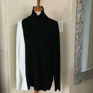 Chico's Elegant Black/Cream Turtleneck
